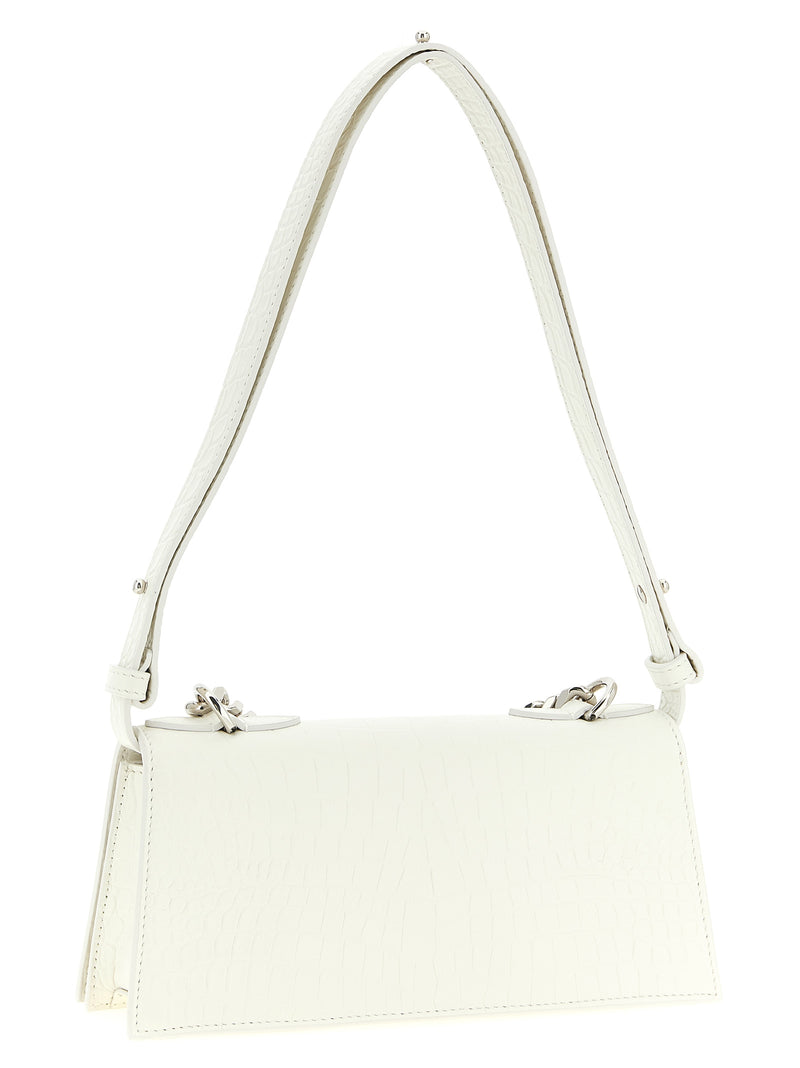 Alexander McQueen White Calfskin Shoulder Bag - Jewelled Mini