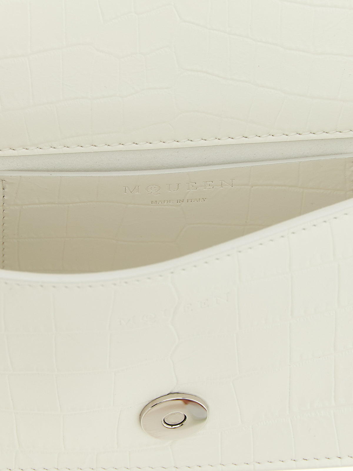 Alexander McQueen White Calfskin Shoulder Bag - Jewelled Mini