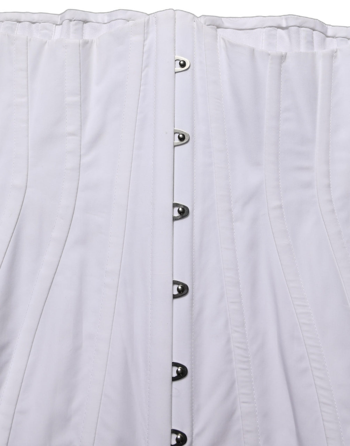 Dolce & Gabbana White Brown Cotton Sleeveless Corset Top