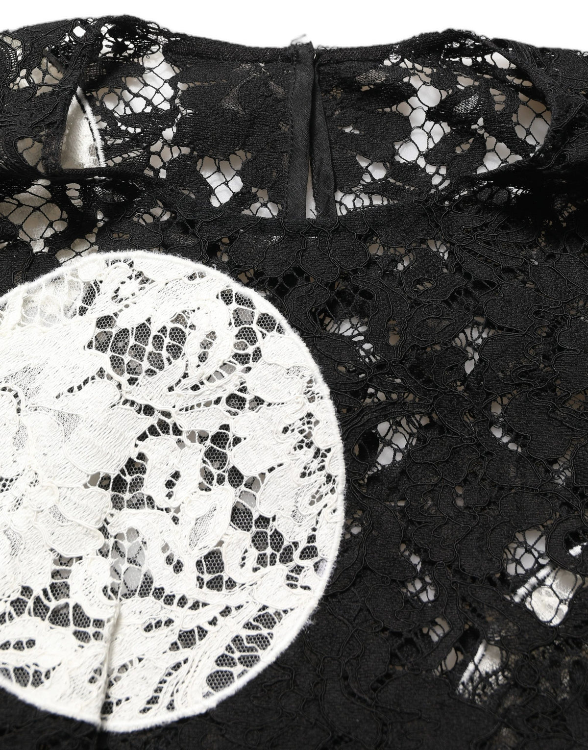 Dolce & Gabbana Black White Floral Lace Short Sleeve Blouse Top