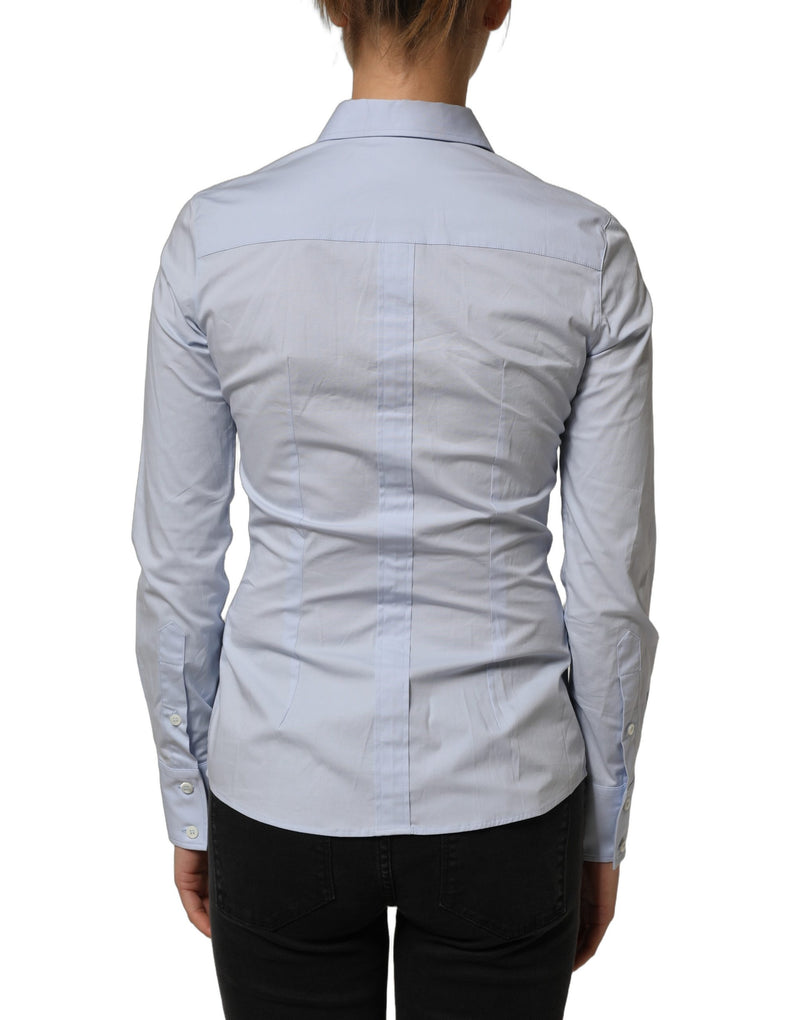 Dolce & Gabbana Blue Collared Long Sleeves Dress Shirt