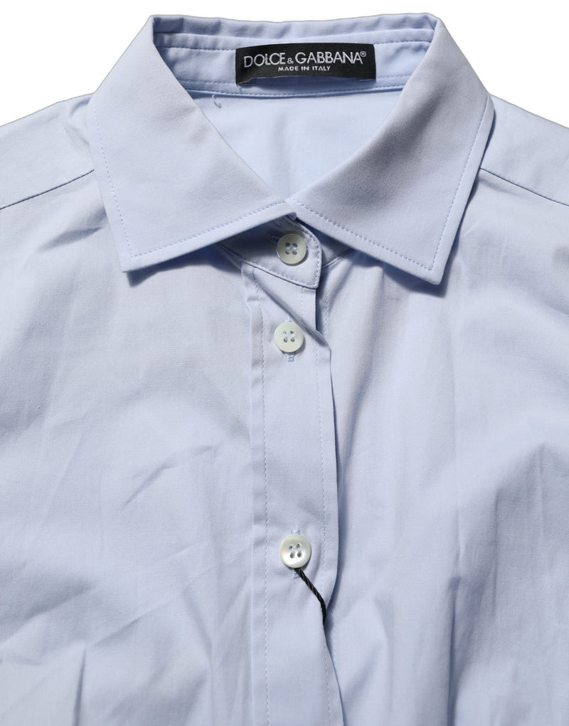 Dolce & Gabbana Blue Collared Long Sleeves Dress Shirt