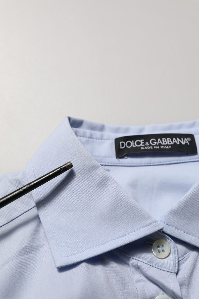 Dolce & Gabbana Blue Collared Long Sleeves Dress Shirt