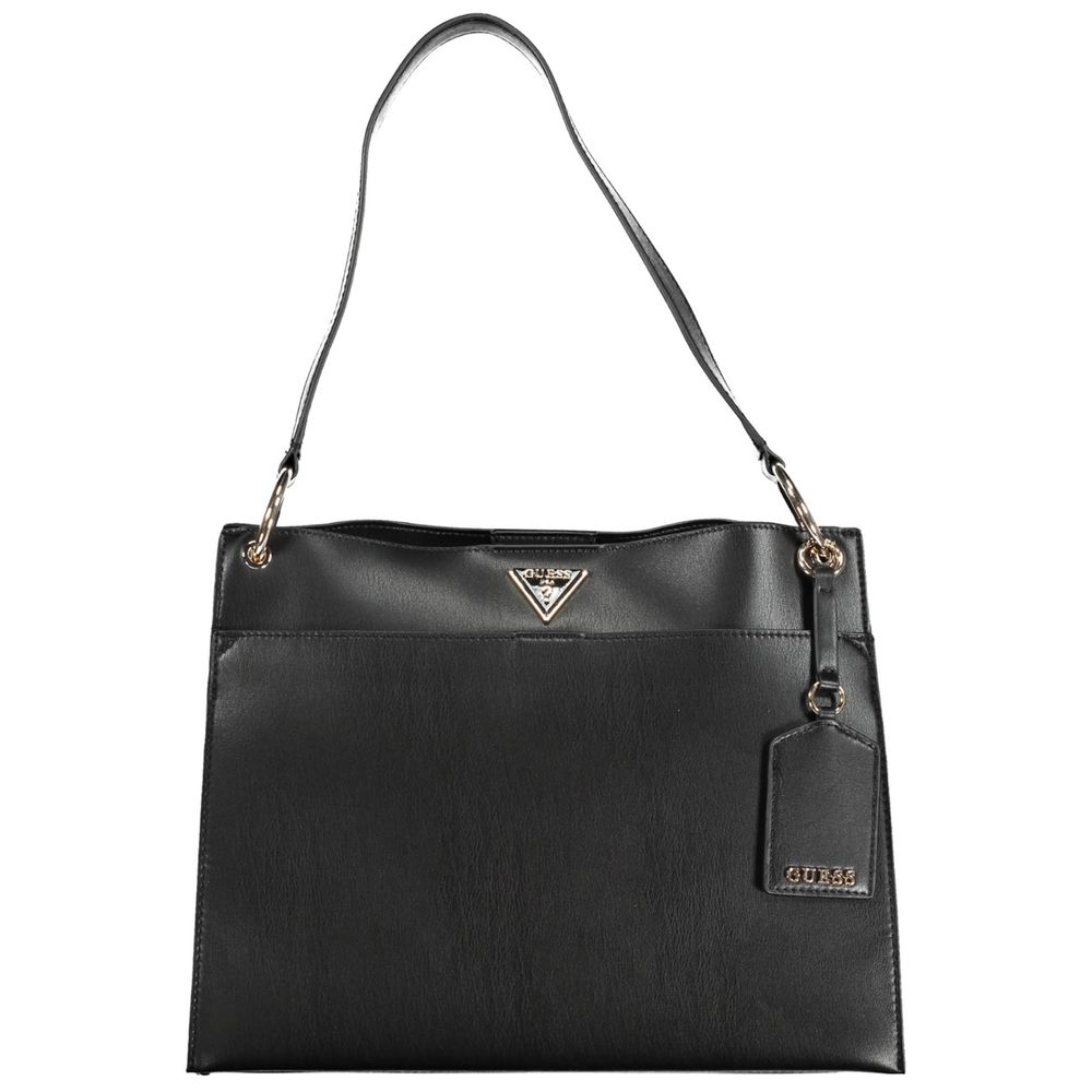 Guess Jeans Black Polyurethane Handbag - Chic and Functional