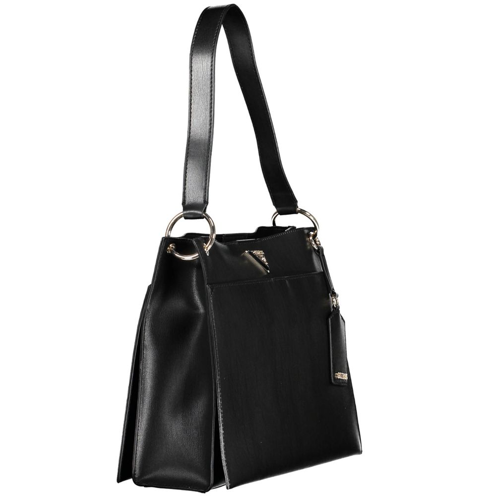 Guess Jeans Black Polyurethane Handbag - Chic and Functional