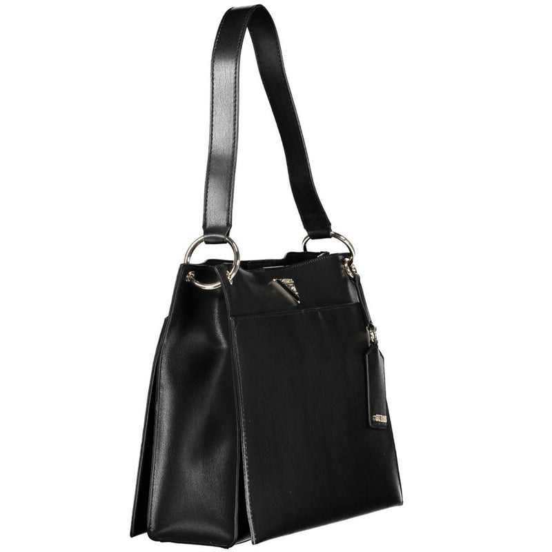Guess Jeans Black Polyurethane Handbag - Chic and Functional