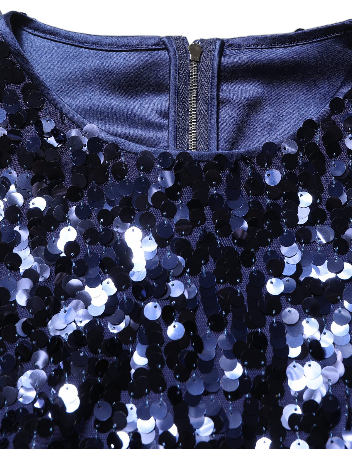 Dolce & Gabbana Blue Sequined Long Sleeve Crop Blouse Top