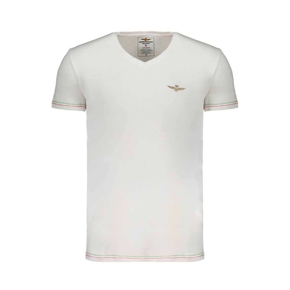 T-shirt en coton blanc pour homme Aeronautica Militare