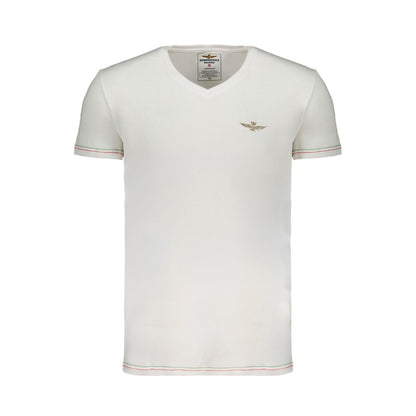 T-shirt en coton blanc pour homme Aeronautica Militare