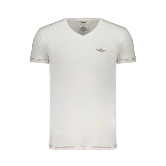 T-shirt en coton blanc pour homme Aeronautica Militare