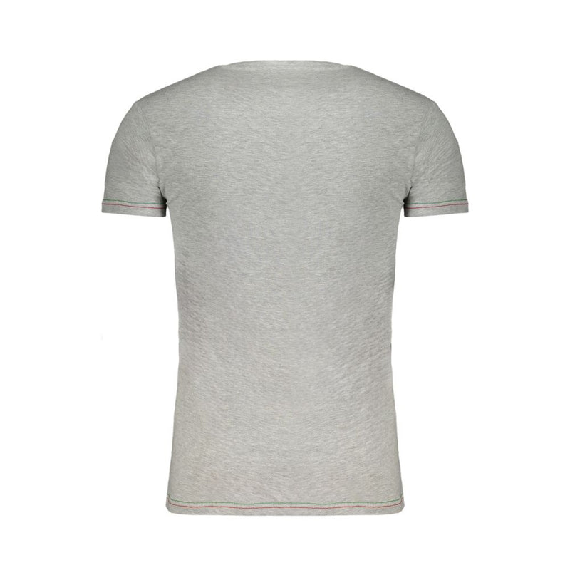 Aeronautica Militare Brown Cotton V-Neck T-Shirt for Men