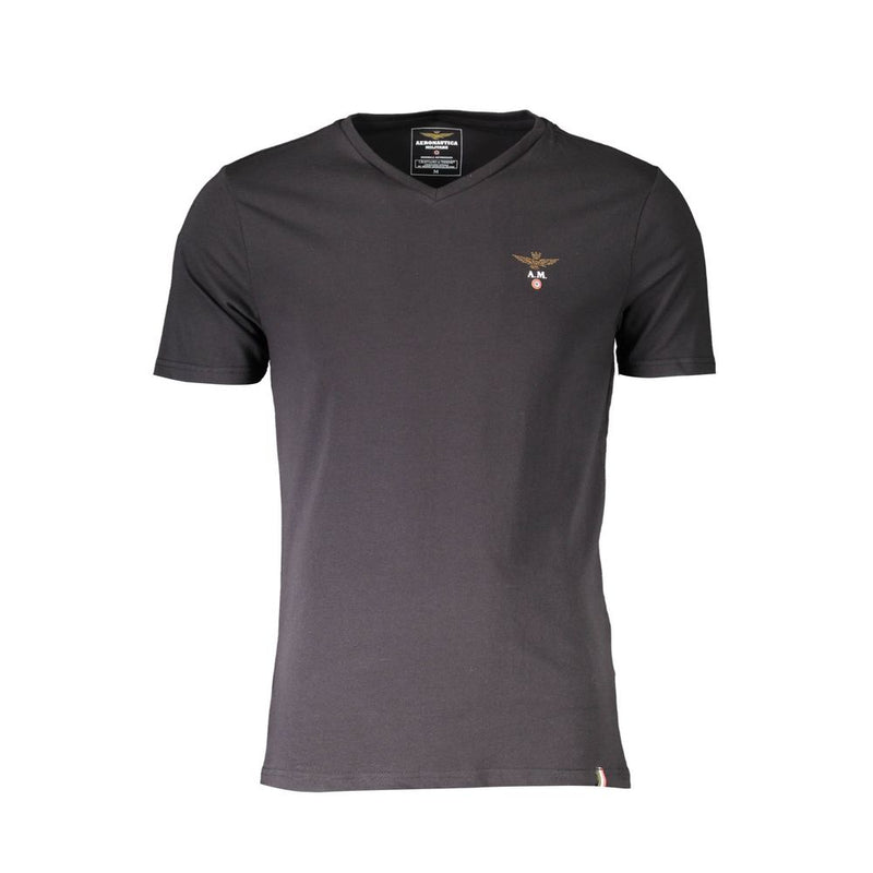 Aeronautica Militare Black Cotton Men's T-Shirt