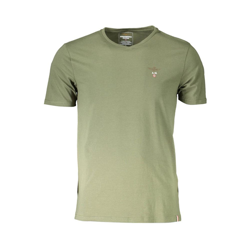 T-shirt en coton vert pour homme Aeronautica Militare