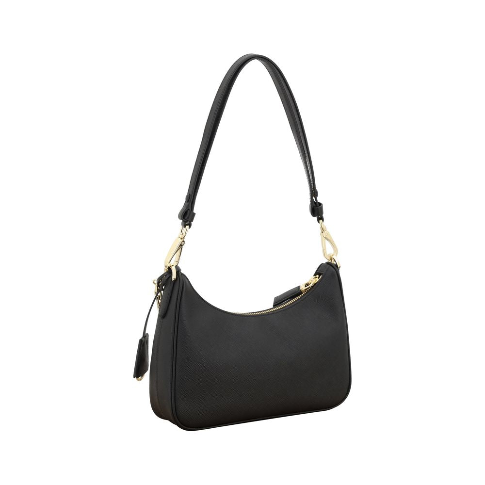 Prada Black Calf Leather Bos Taurus Shoulder Bag