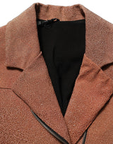 Lamberto Petri Brown Leather Sleeveless Top for Women