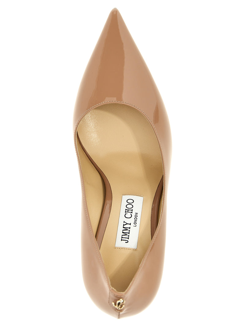 Escarpins à talons hauts en cuir de veau beige Jimmy Choo