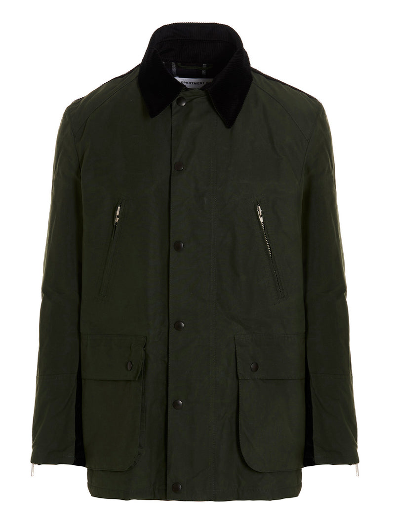 Department 5 Bicolor Cotton Full-Length Jacket in Green