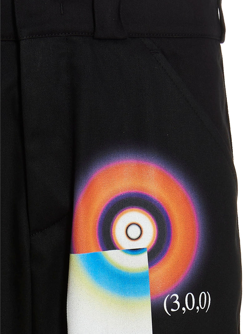 MSFTSrep Hydrogen Wave Black Cotton Casual Pants