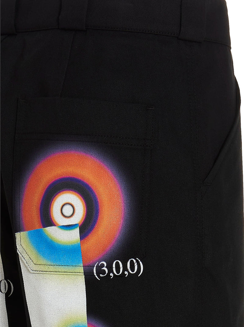 MSFTSrep Hydrogen Wave Black Cotton Casual Pants