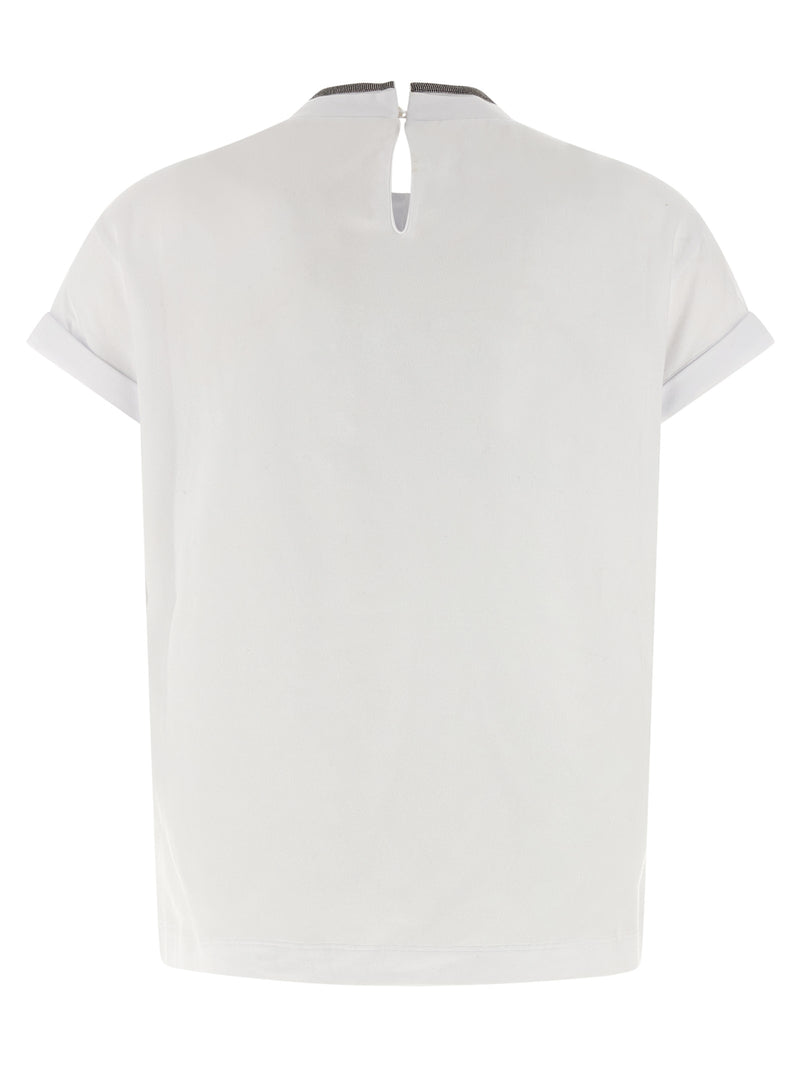 Brunello Cucinelli White Cotton T-Shirt for Women