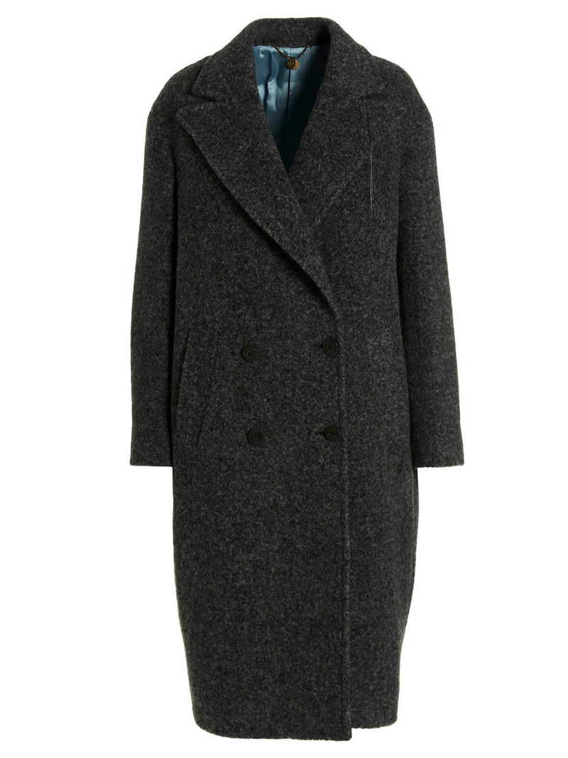 MAURIZIO MIRI Gray Viscose Cocoon Coat
