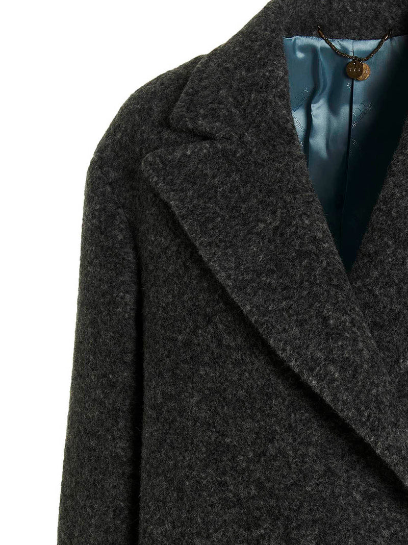 MAURIZIO MIRI Gray Viscose Cocoon Coat