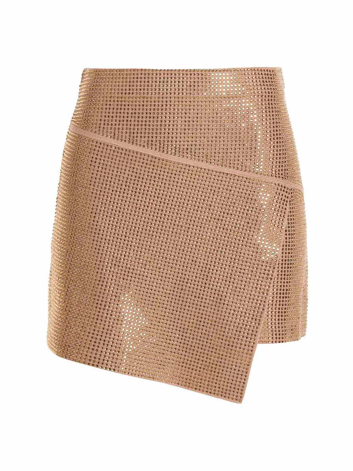 ANDREĀDAMO Beige Viscose Long Skirt for Women