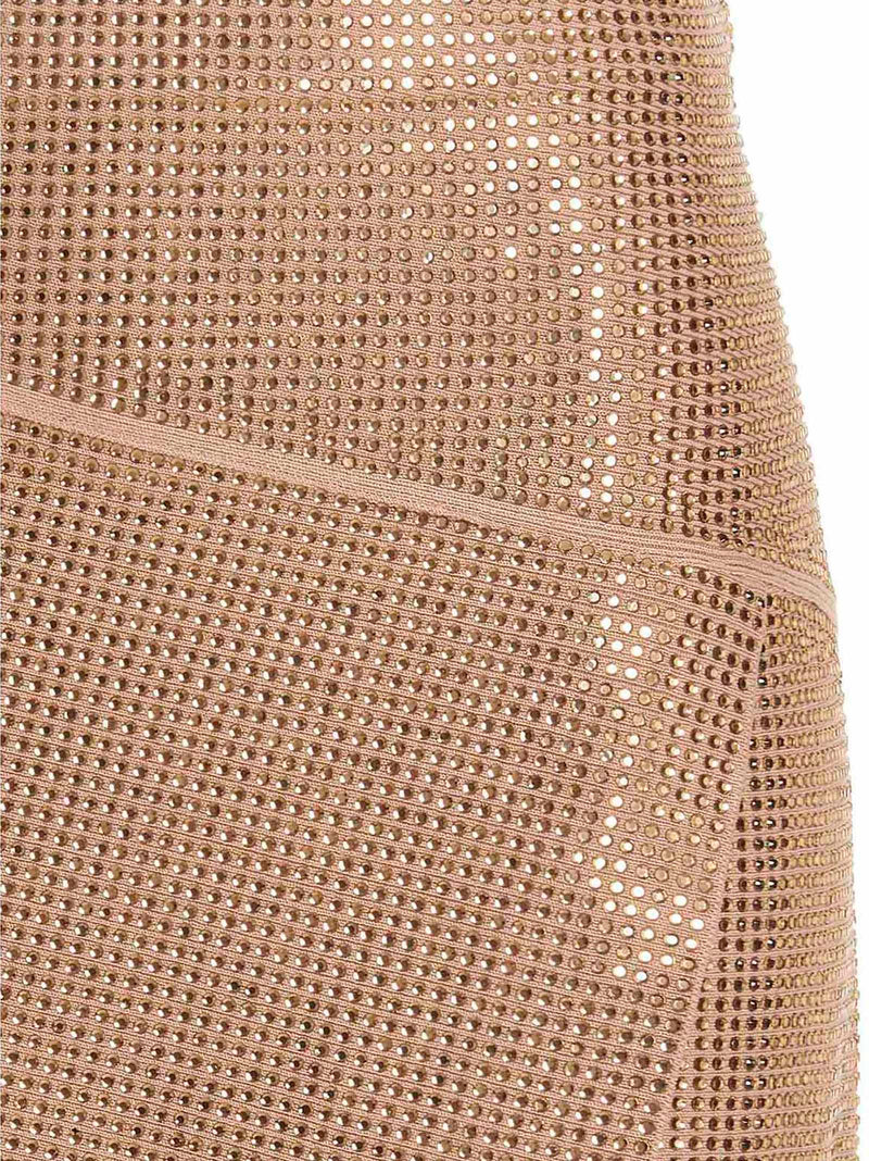 ANDREĀDAMO Beige Viscose Long Skirt for Women