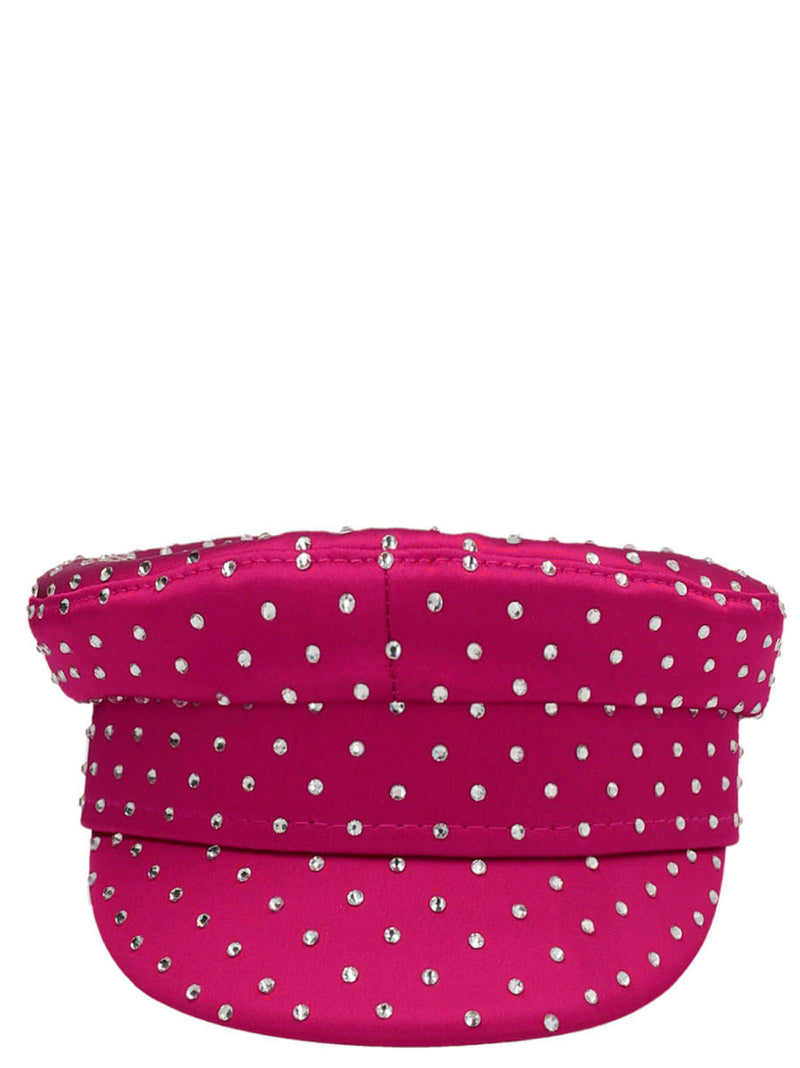 RUSLAN BAGINSKIY Fuchsia Satin Baker Boy Hat