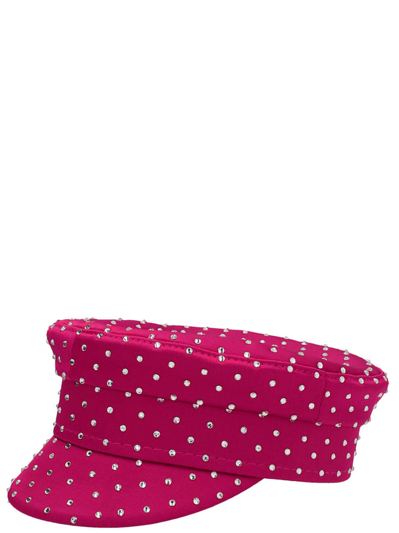 RUSLAN BAGINSKIY Fuchsia Satin Baker Boy Hat