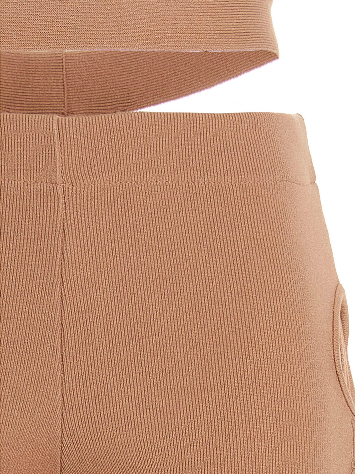 ANDREĀDAMO Beige Viscose Flared Pants for Women