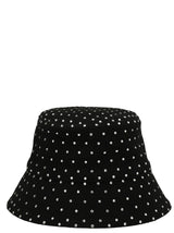 RUSLAN BAGINSKIY Black Wool Bucket Hat with Crystal Appliqué
