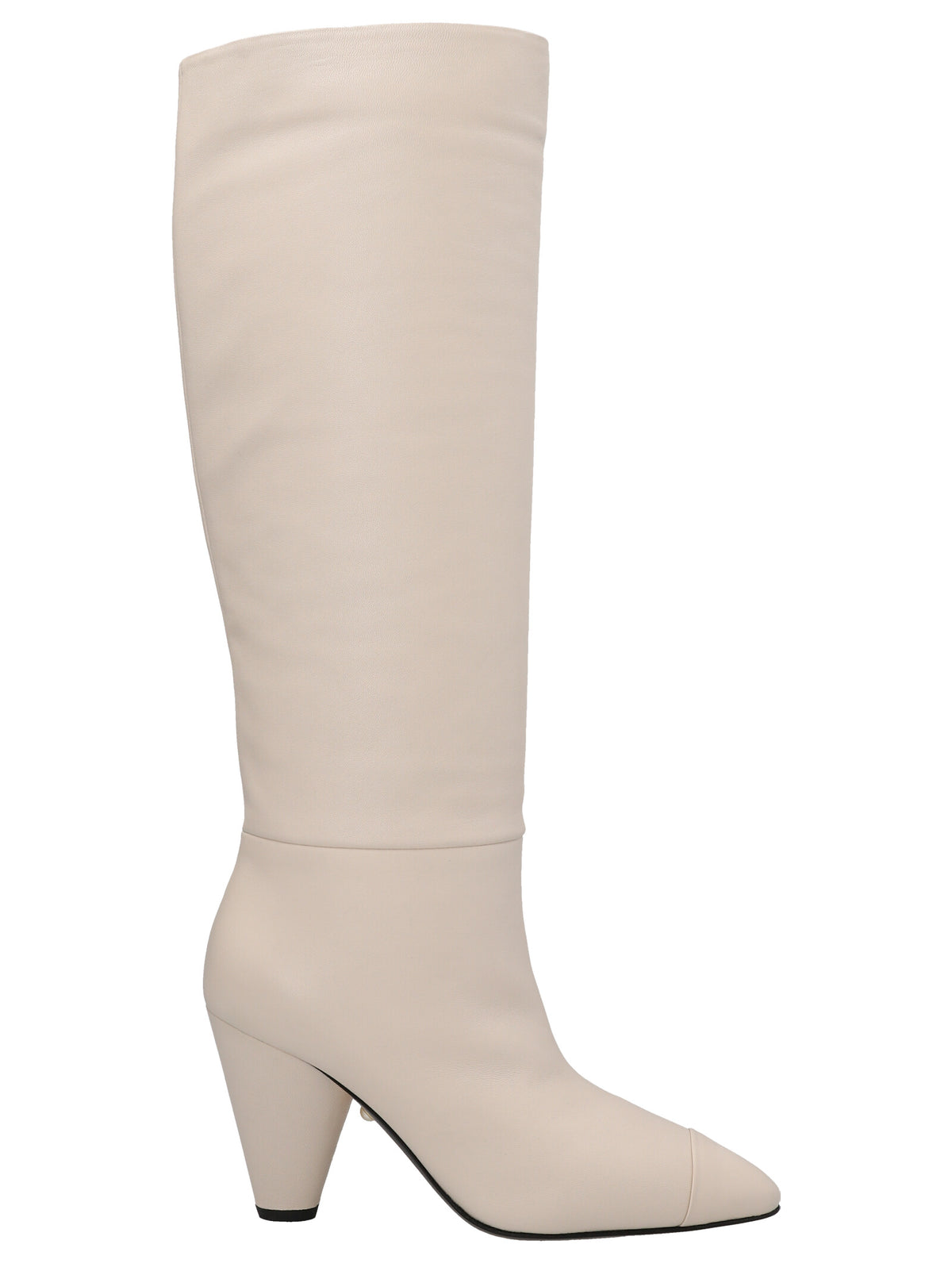 ALEVÌ Naty White Leather Over The Knee Boots