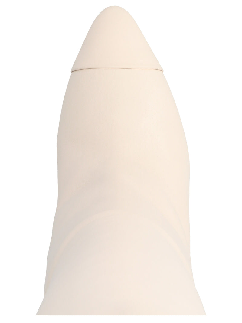 ALEVÌ Naty White Leather Over The Knee Boots
