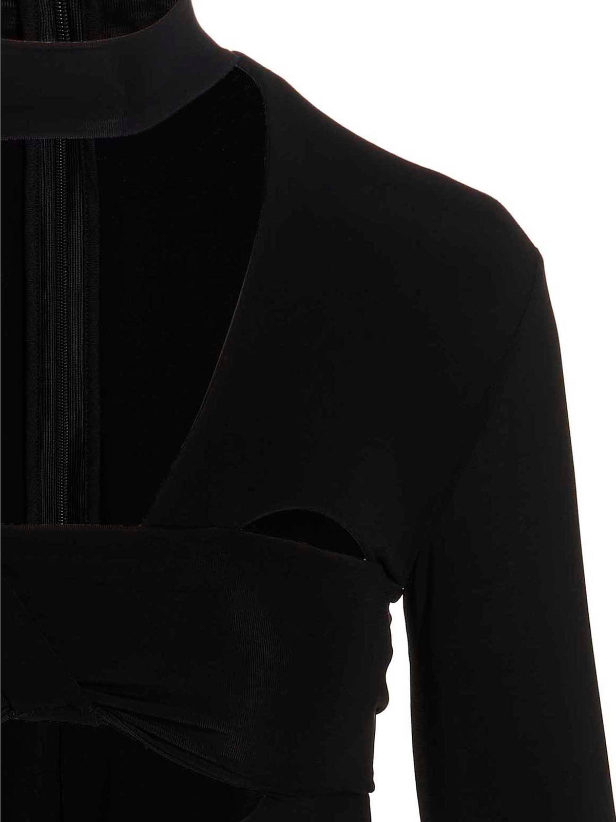 Ambush Black Viscose Bodysuit with Heart-Shaped Glove