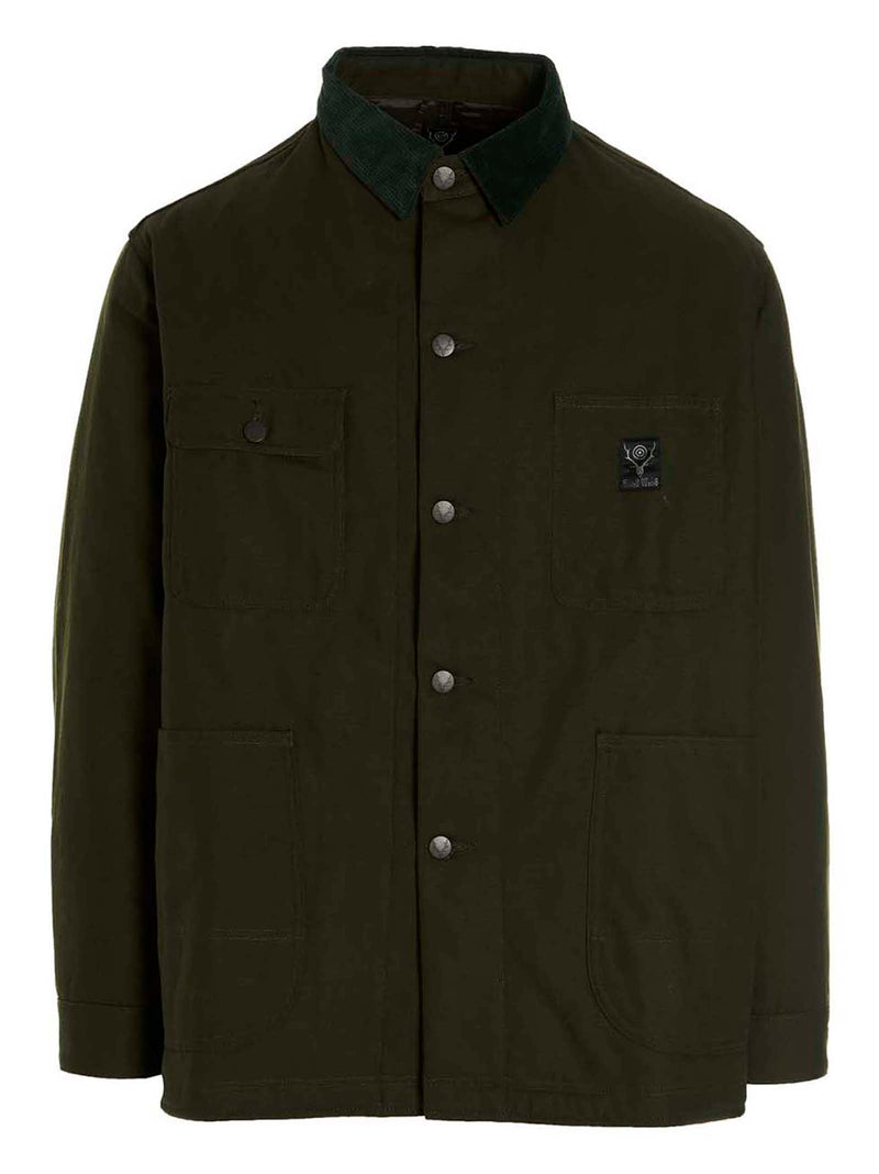 SOUTH2 WEST8 Bicolor Cotton Full-Length Jacket for Men
