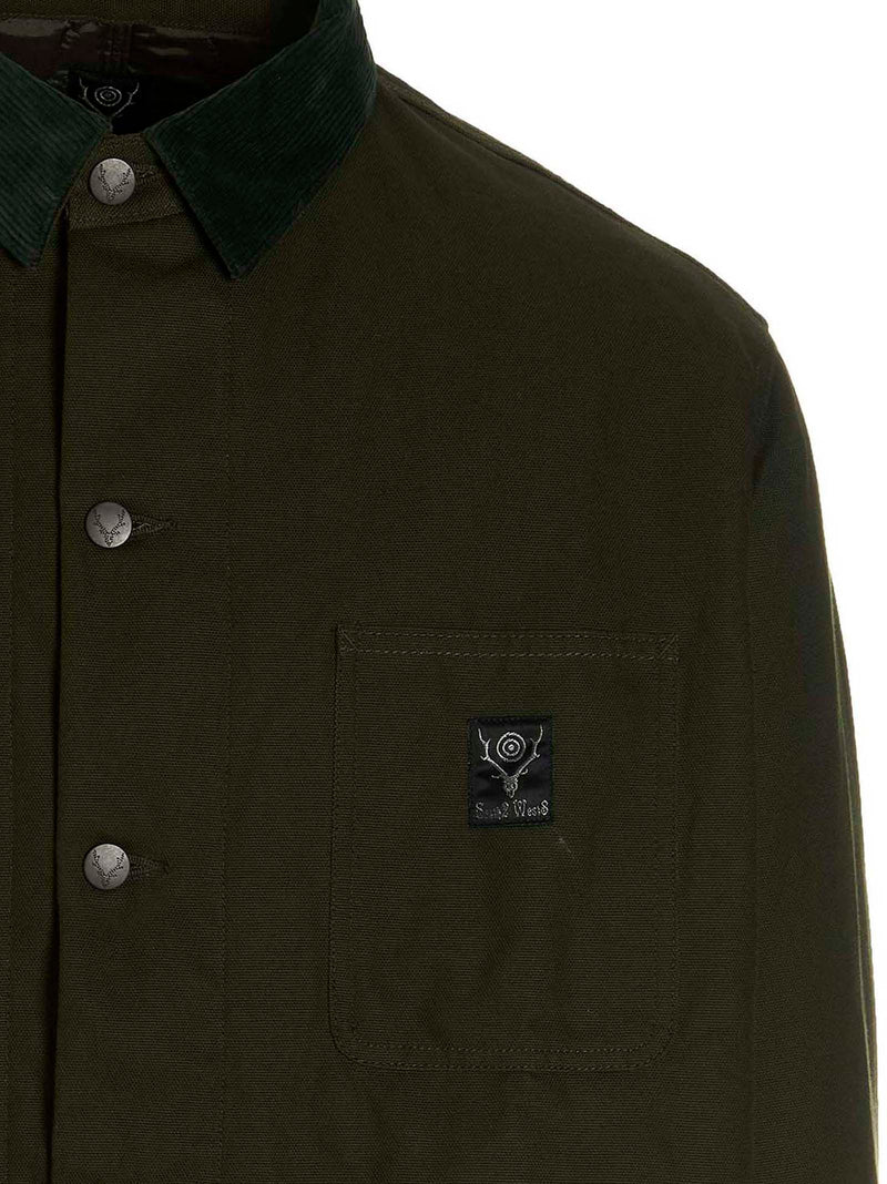 SOUTH2 WEST8 Bicolor Cotton Full-Length Jacket for Men