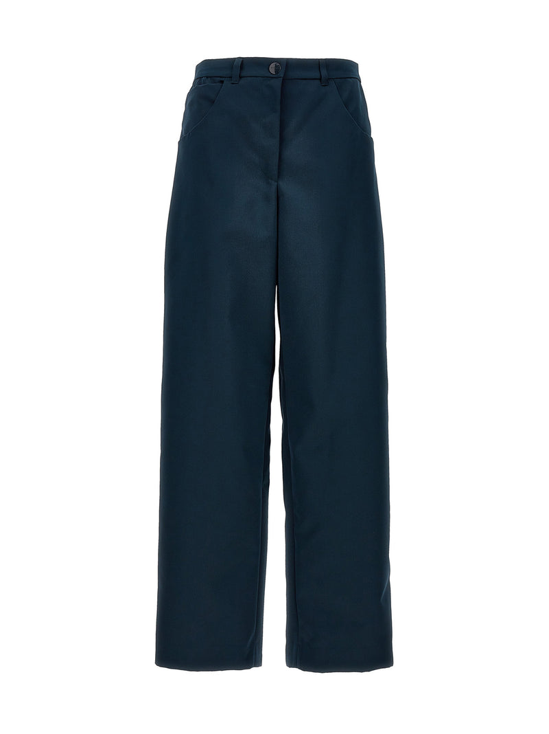 Etro Blue Polyester Cargo Pants with Iconic Embroidery