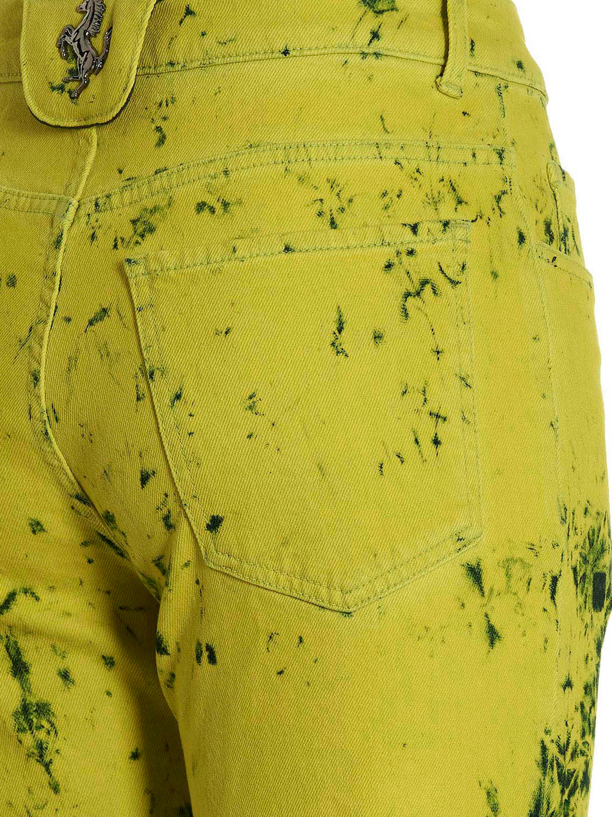 Jeans Denim Bicolor en Coton Ferrari pour Femme