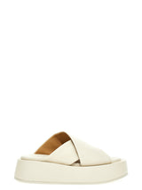 Marsell White Calfskin Slides for Women