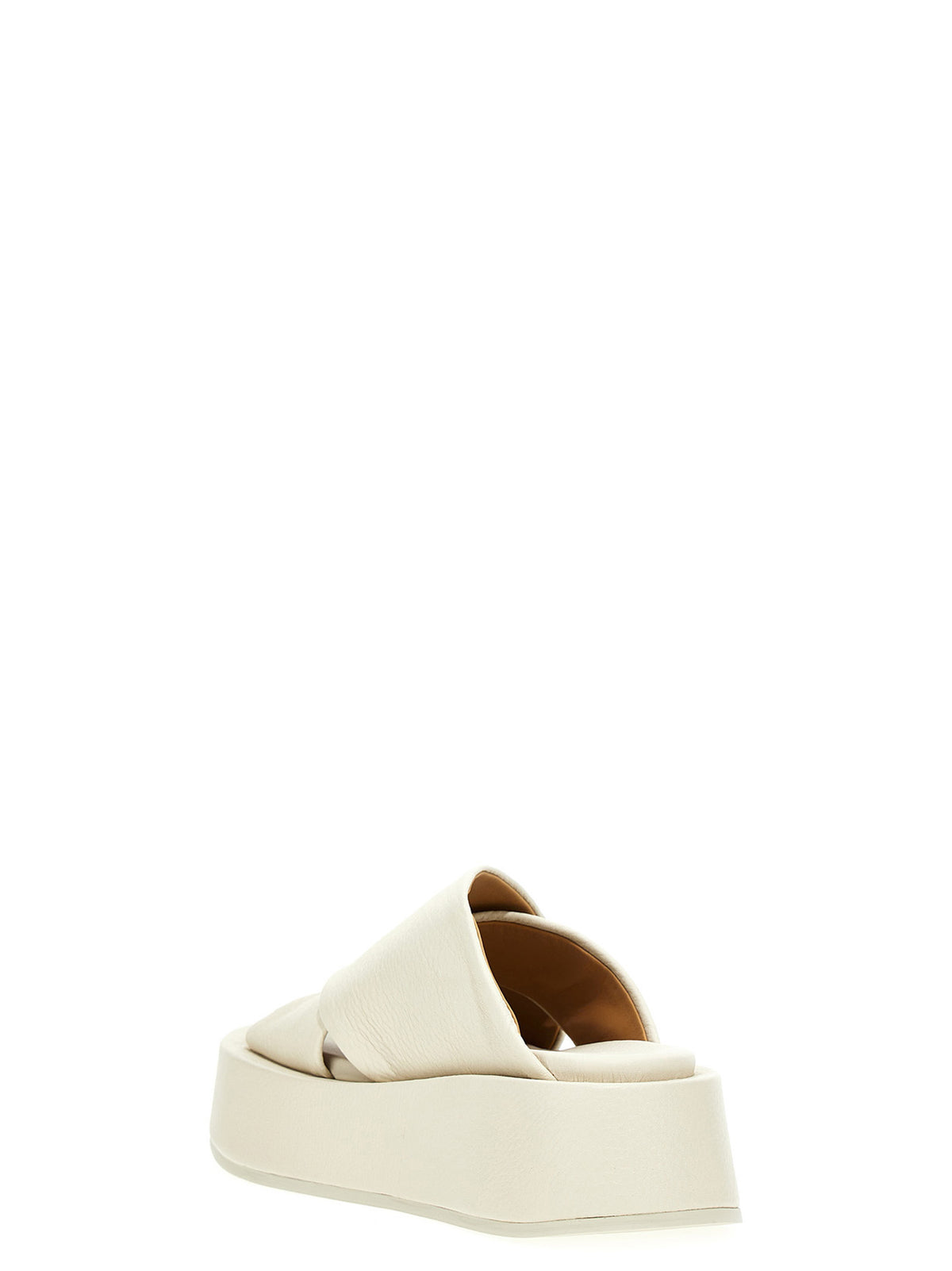 Marsell White Calfskin Slides for Women