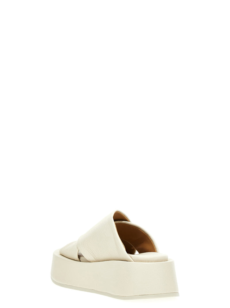 Marsell White Calfskin Slides for Women