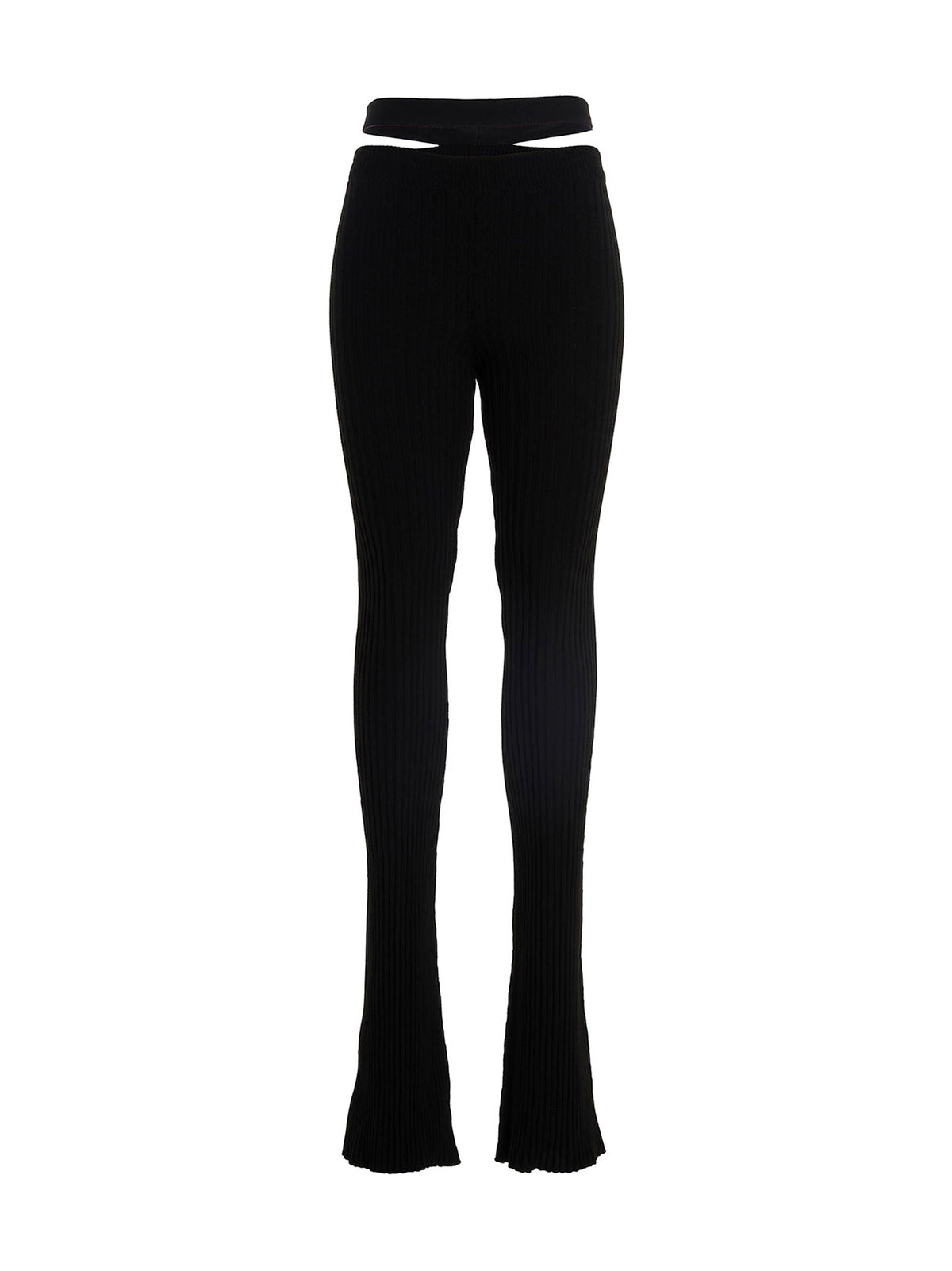 ANDREĀDAMO Black Viscose Flared Pants for Women