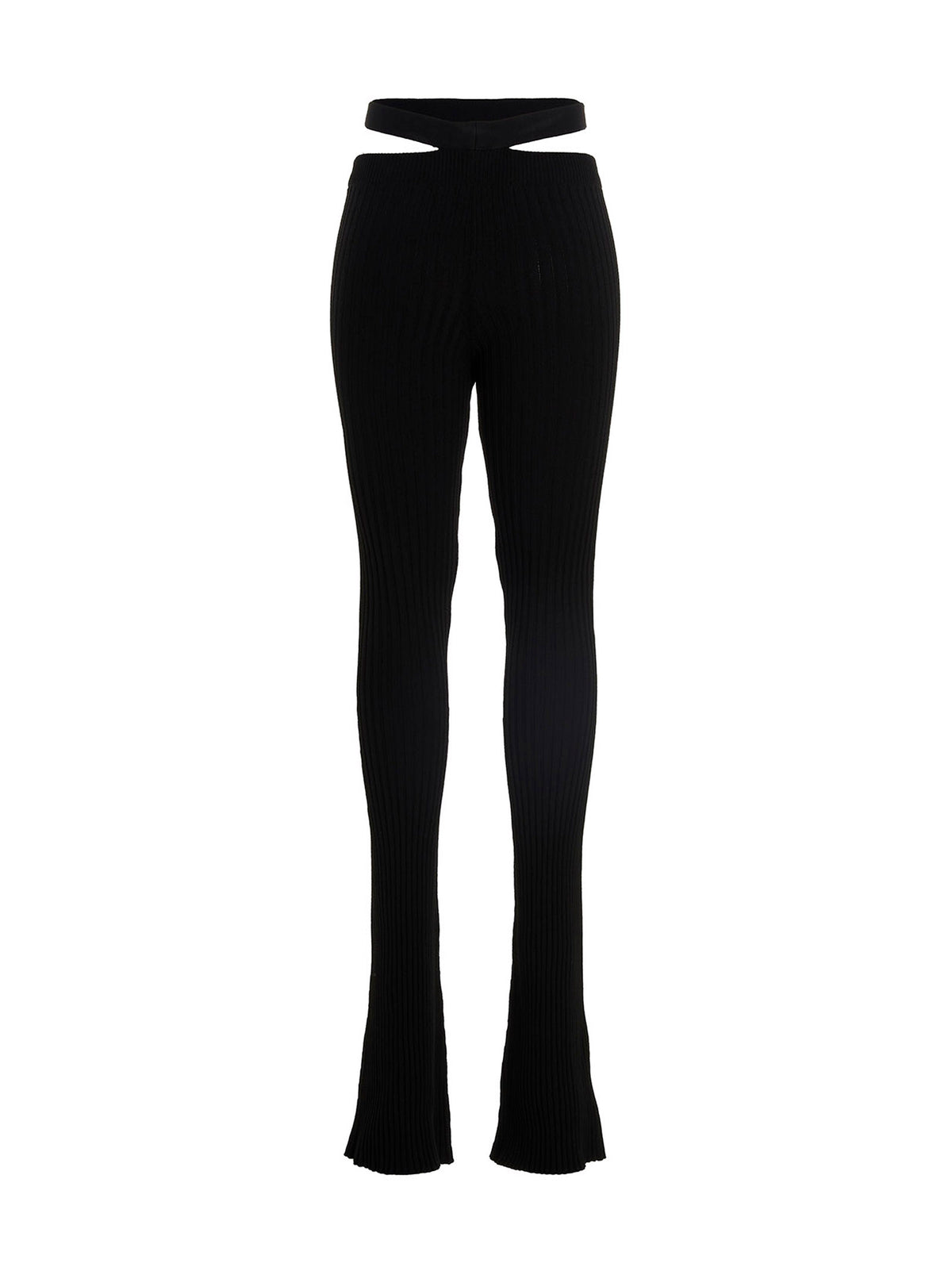 ANDREĀDAMO Black Viscose Flared Pants for Women
