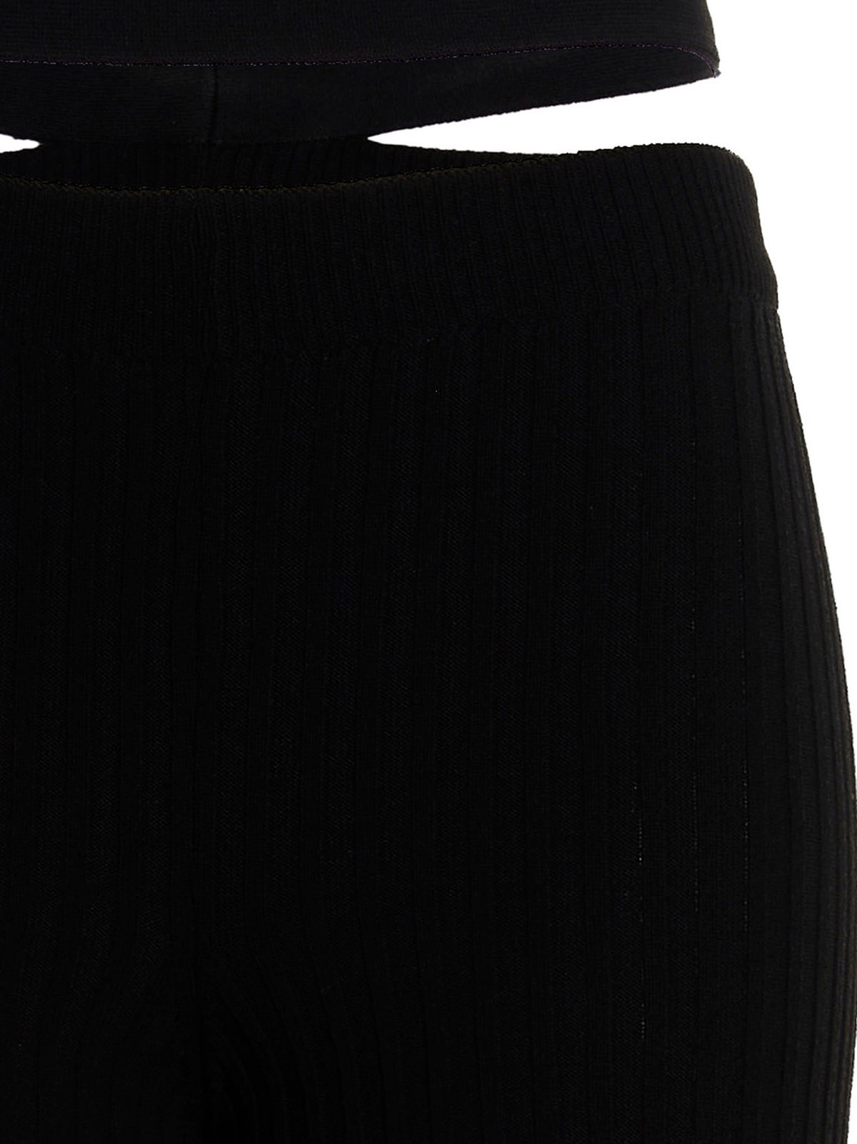 ANDREĀDAMO Black Viscose Flared Pants for Women
