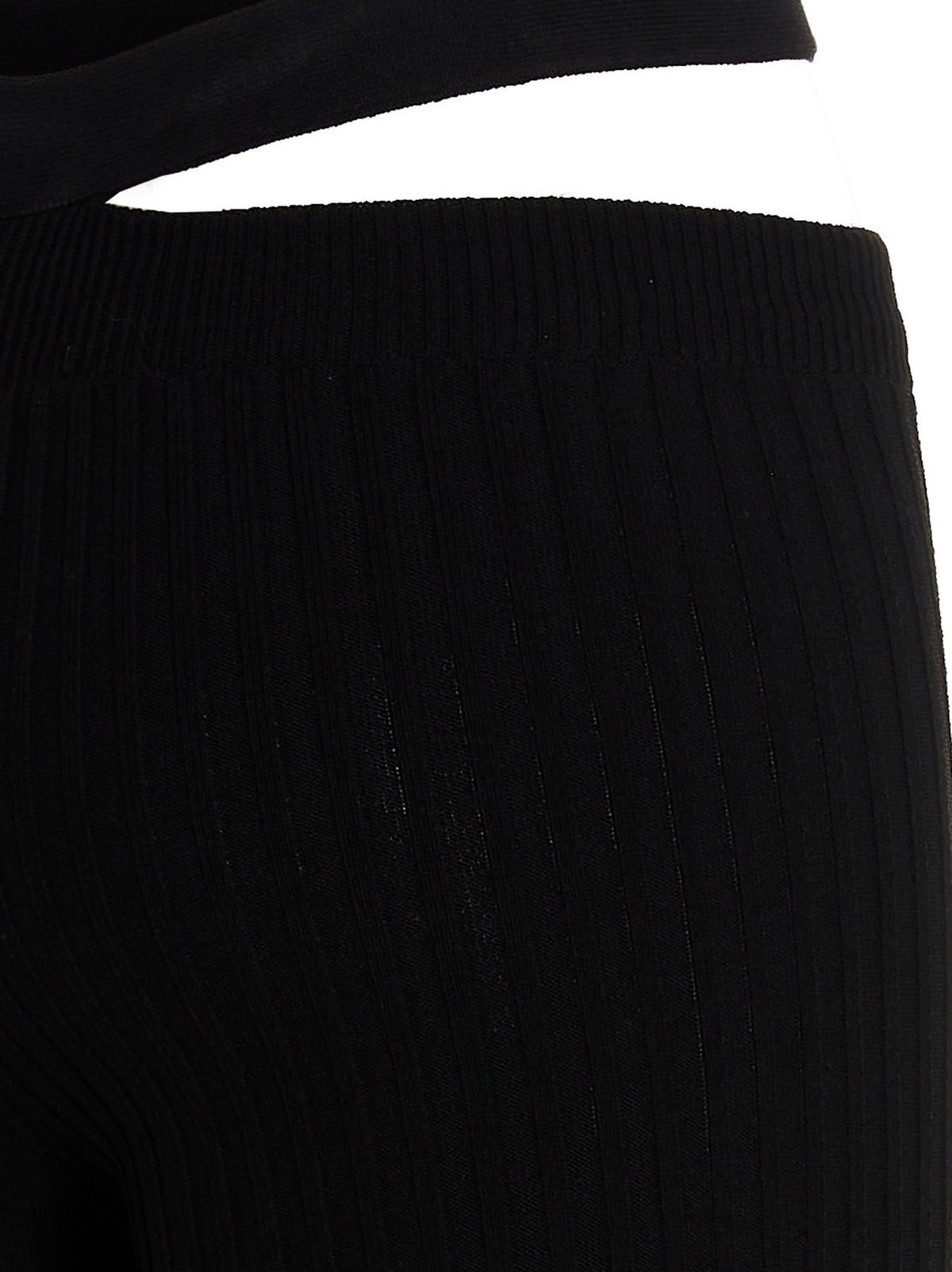 ANDREĀDAMO Black Viscose Flared Pants for Women