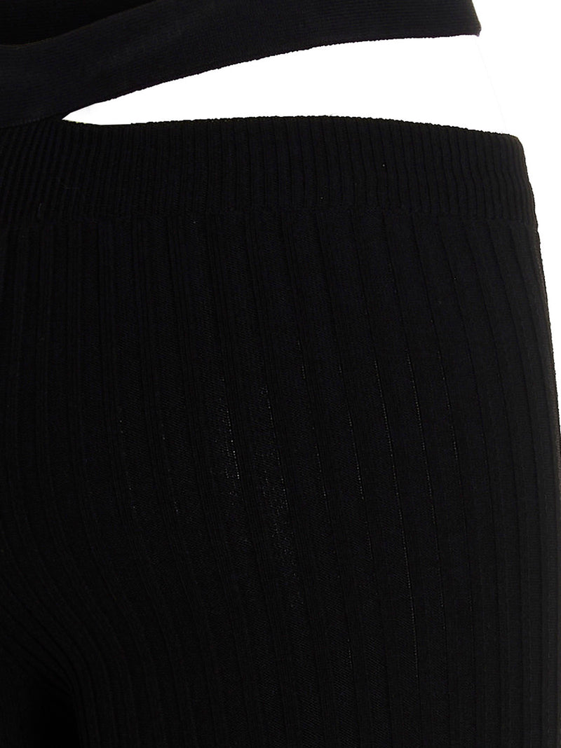 ANDREĀDAMO Black Viscose Flared Pants for Women