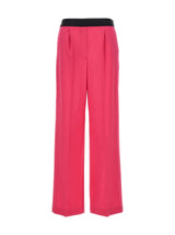 MSGM Fuchsia Virgin Wool Pants for Women