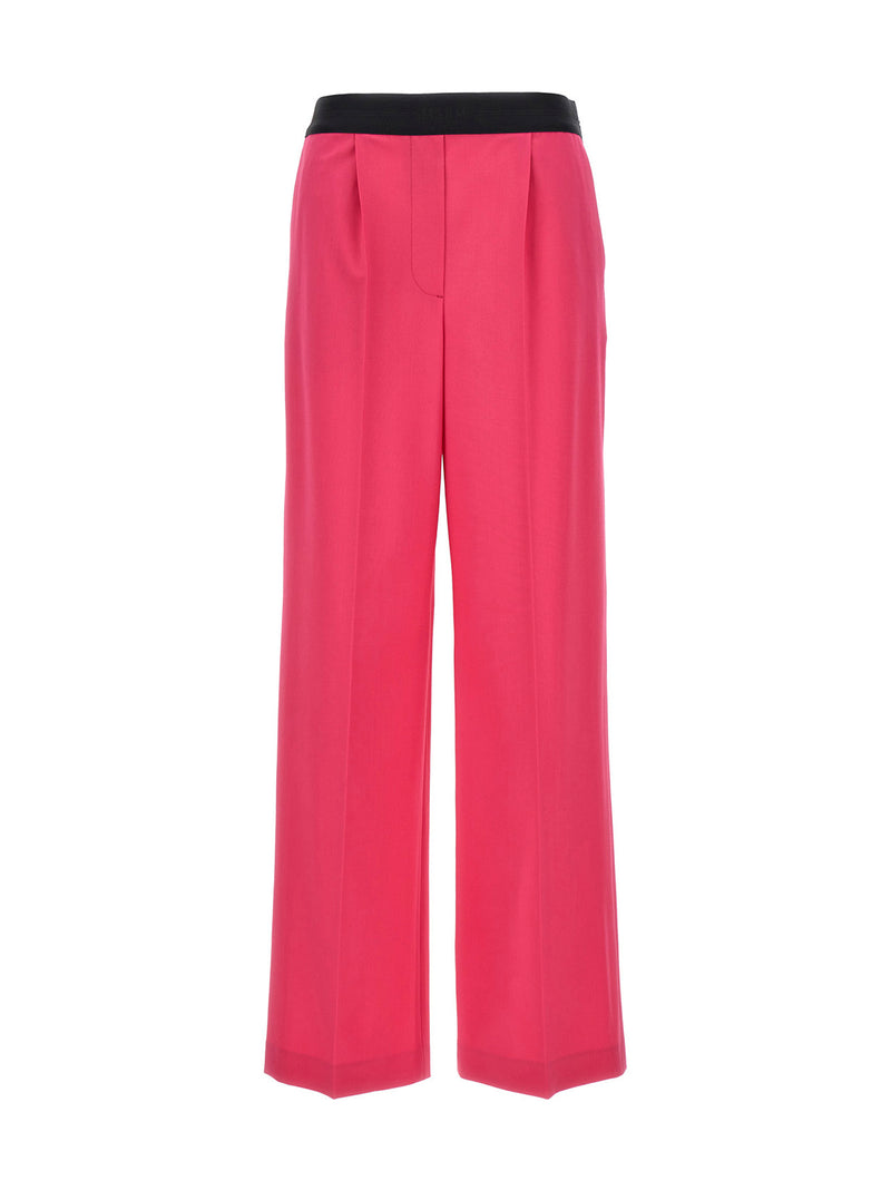 MSGM Fuchsia Virgin Wool Pants for Women