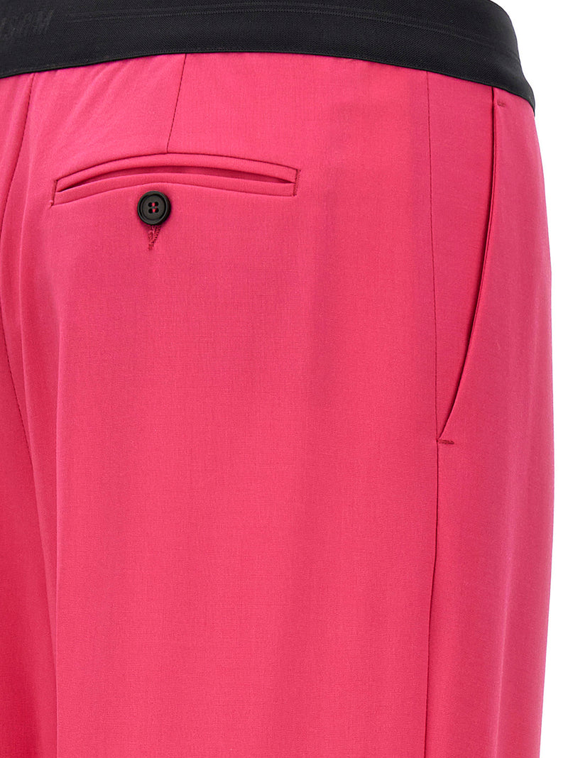 MSGM Fuchsia Virgin Wool Pants for Women